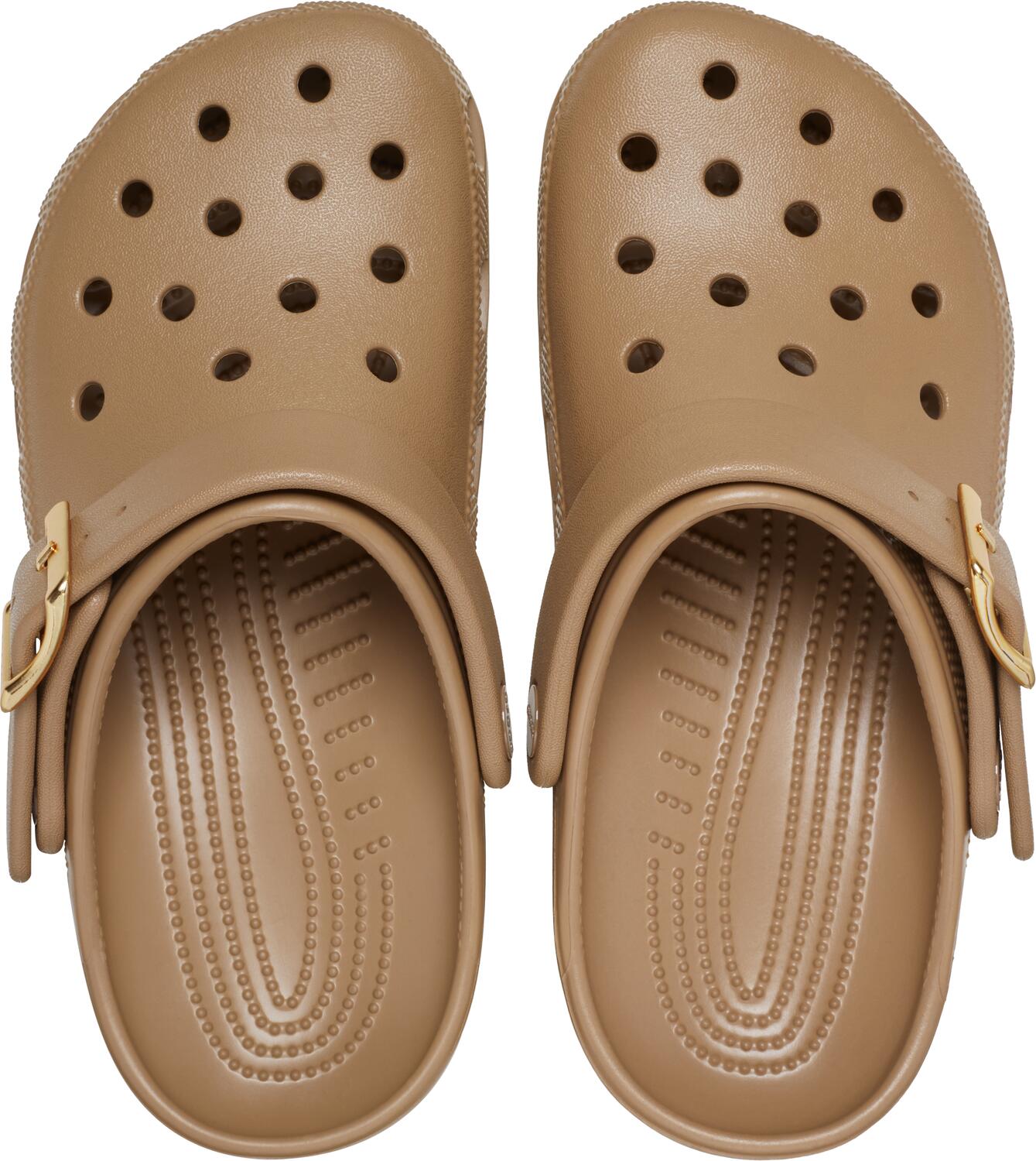 Classic Metallic Buckle clog - Sepia